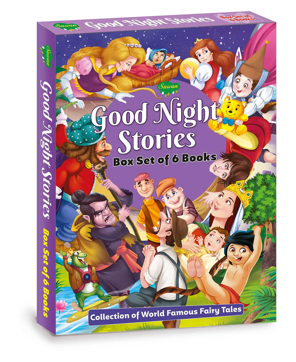 Good Nights Stories Box Set  Collection of World Famous Fairy Tales  Set of 6 Books by Sawan, book cover