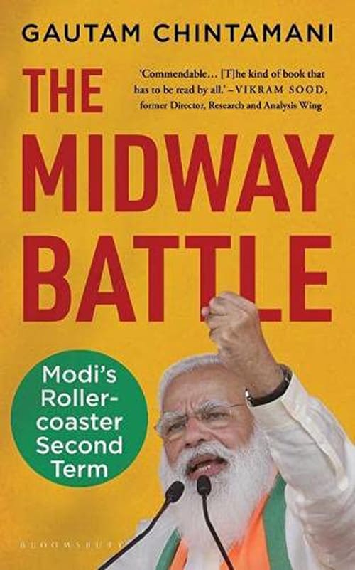 The Midway Battle: Modi's Rollercoaster Second Term by Gautam Chintamani, book cover