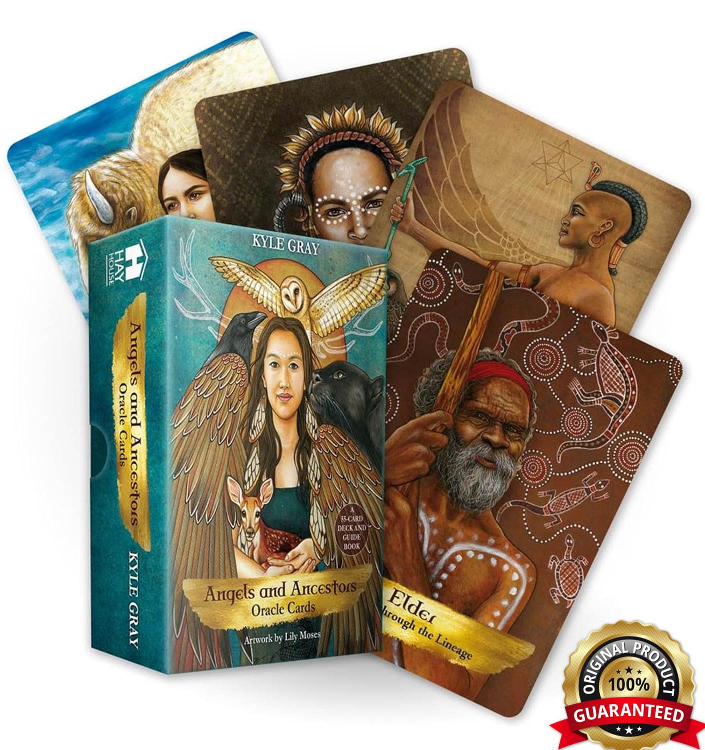 Angels and Ancestors Oracle Cards by Kyle Gray & Lily Moses, book cover
