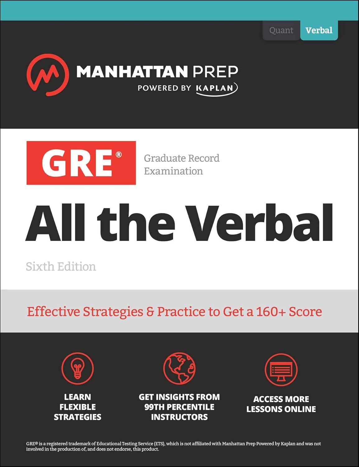 GRE All the Verbal: Effective Strategies & Practice from 99th Percentile Instructors by Manhattan Prep Powered by Kaplan’s instructors, book cover