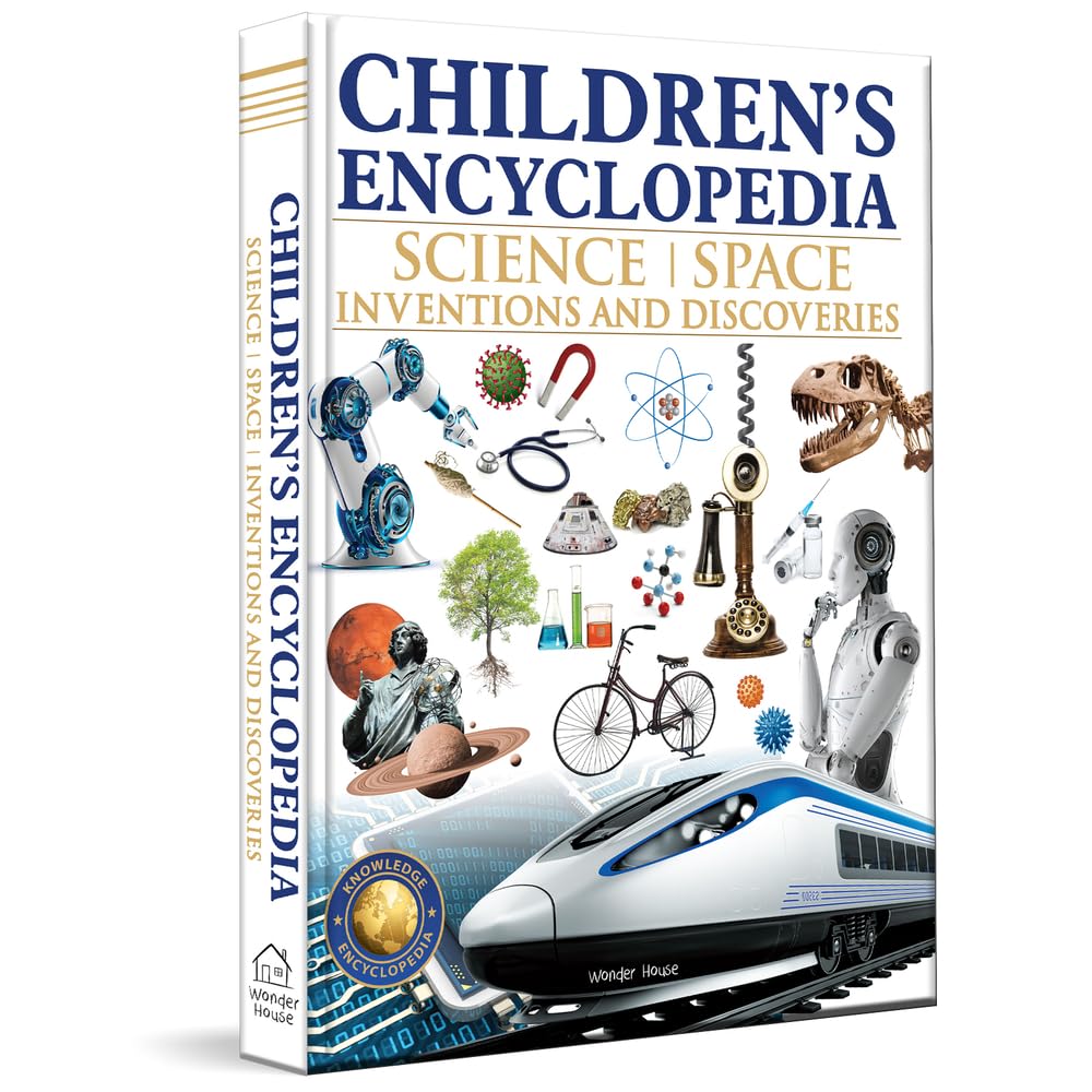 Children's Encyclopedia: Science, Space and Inventions and Discoveries by Wonder House Books, book cover
