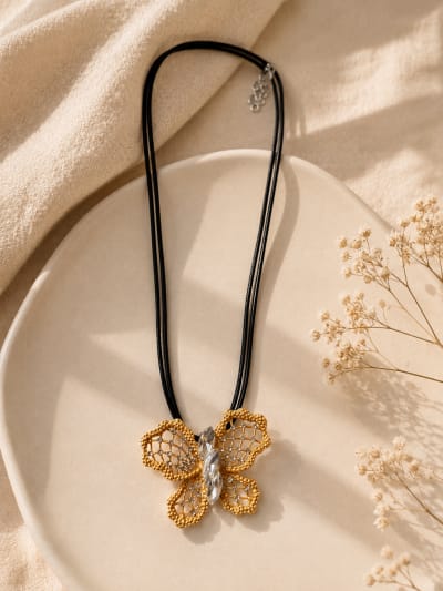 ✨ GOVIRA Monarch Bloom Crystal Butterfly Necklace 🦋