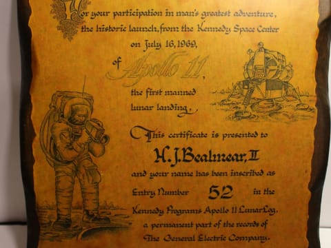 Apollo 11 Kennedy Space Center 1969 Participation Plaque photo 1