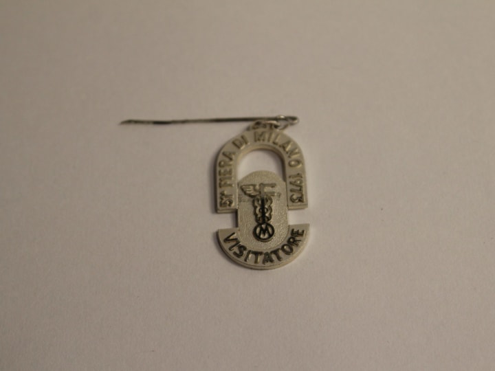 Vintage visitor pin badge