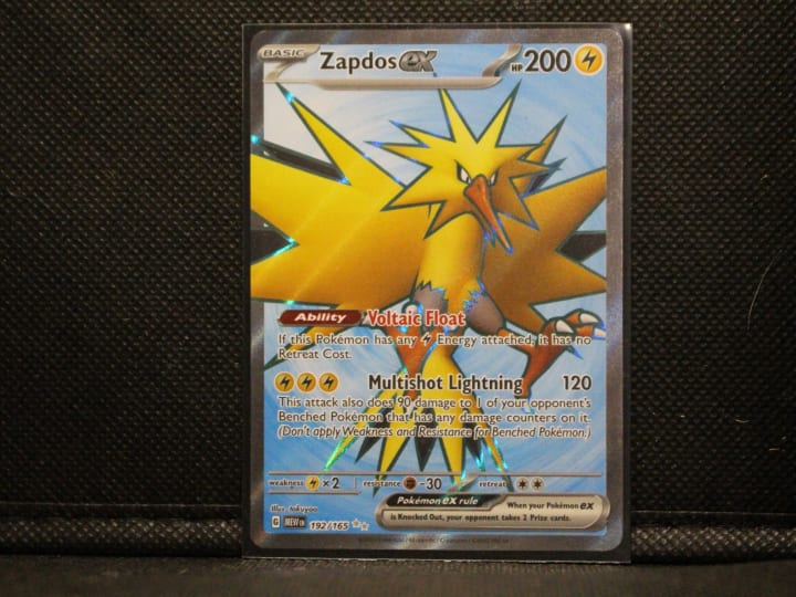 Zapdos ex 192/165 Pokémon Full-Art Card