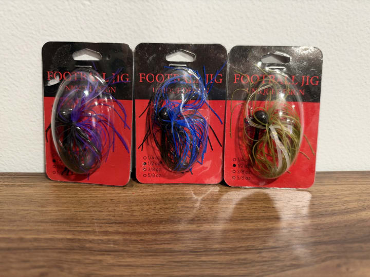 RUNCL 1/2 oz Football Fishing Jigs — Lot of 3