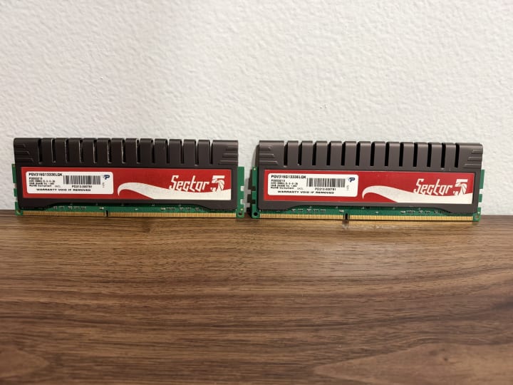 Patriot Sector 5 DDR3-1333 Desktop RAM — Lot of 2 Modules