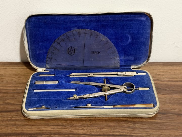 Drafting Compass and Instrument Set in Blue Zip Case