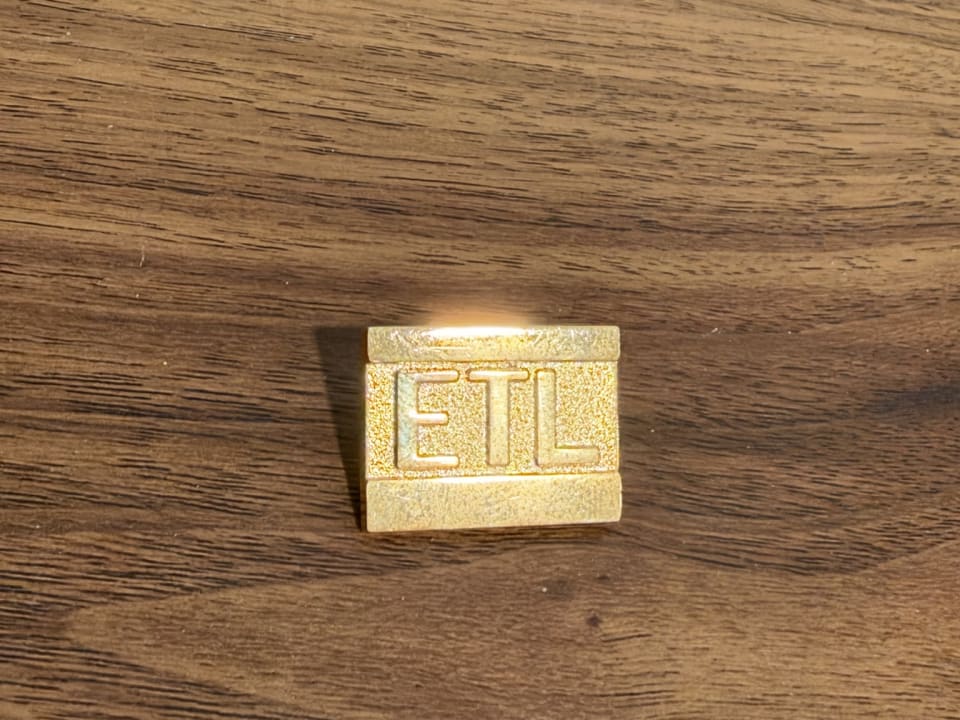 ETL Gold-Tone Square Lapel Pin
