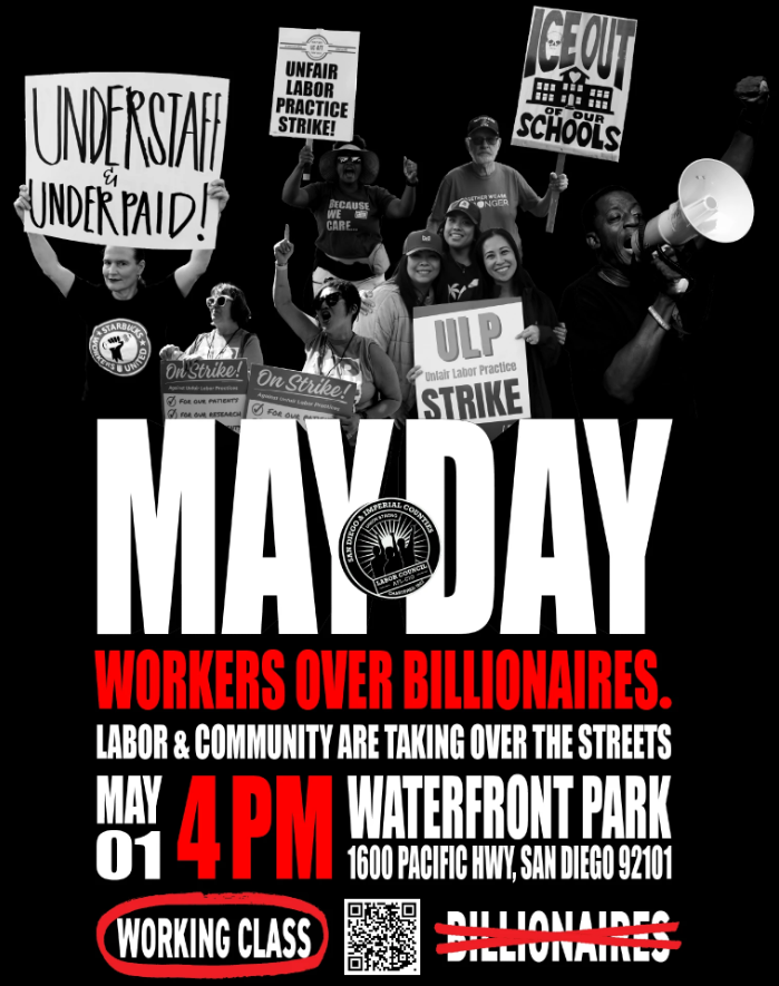 May Day 2026: Workers Over Billionaires event poster