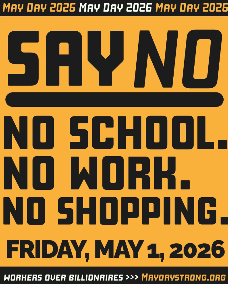 May Day 2026: Workers Over Billionaires event poster