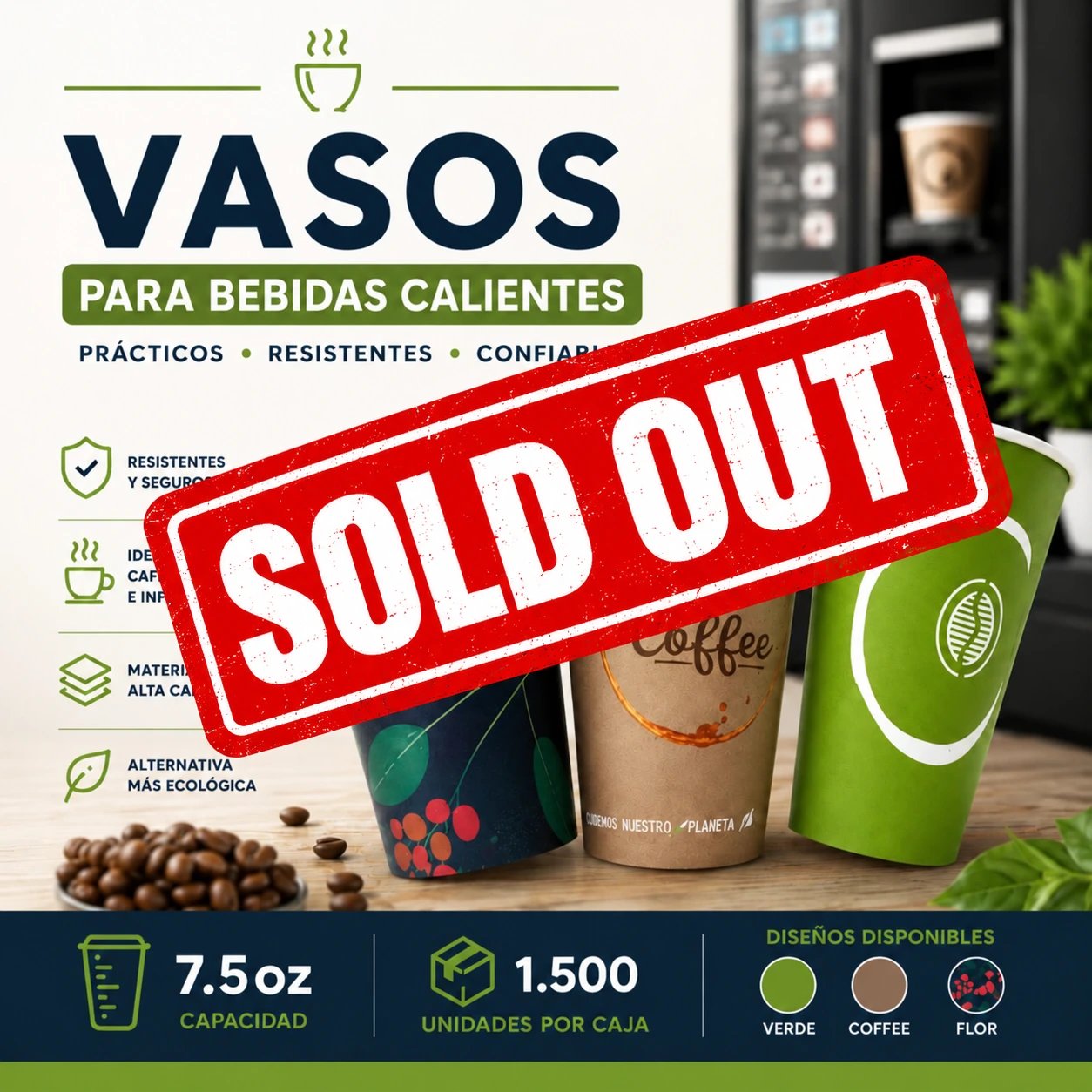 VASOS DESECHABLES PARA BEBIDAS CALIENTES 7.5 OZ | VENTA MAYORISTA