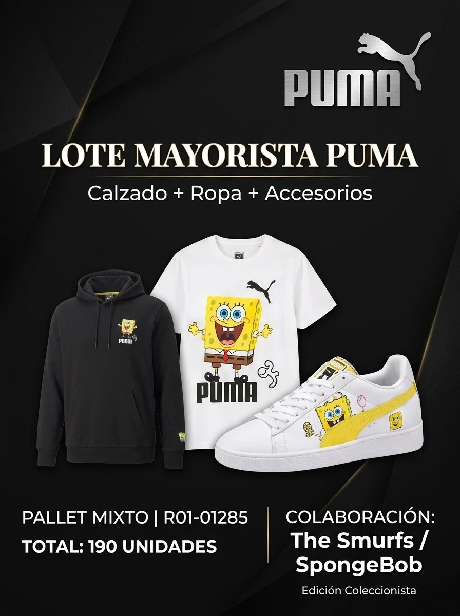 PALLET R01-01285 - MAYORISTA PUMA - 190 UNIDADES - VESTUARIO · CALZADO