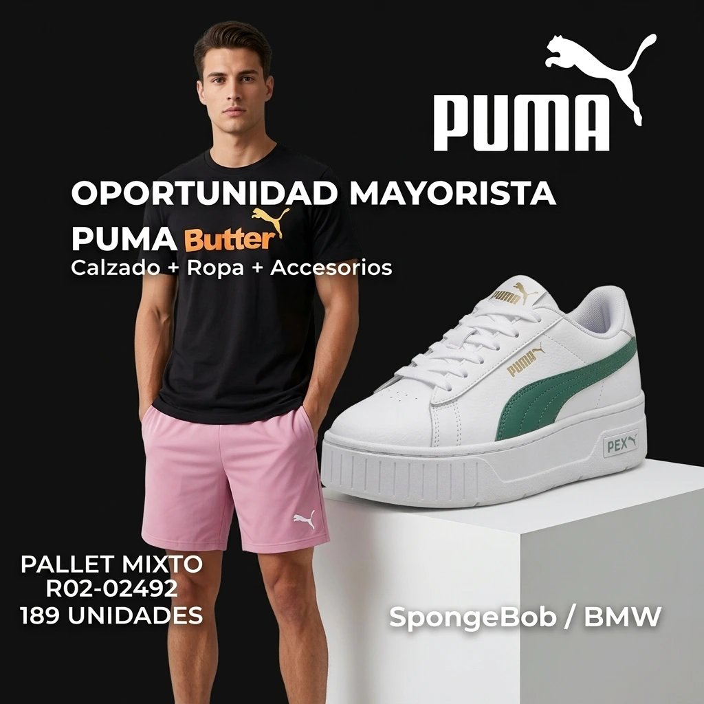 PALLET R02-02492 MAYORISTA PUMA - 189 UNIDADES - VESTUARIO · CALZADO