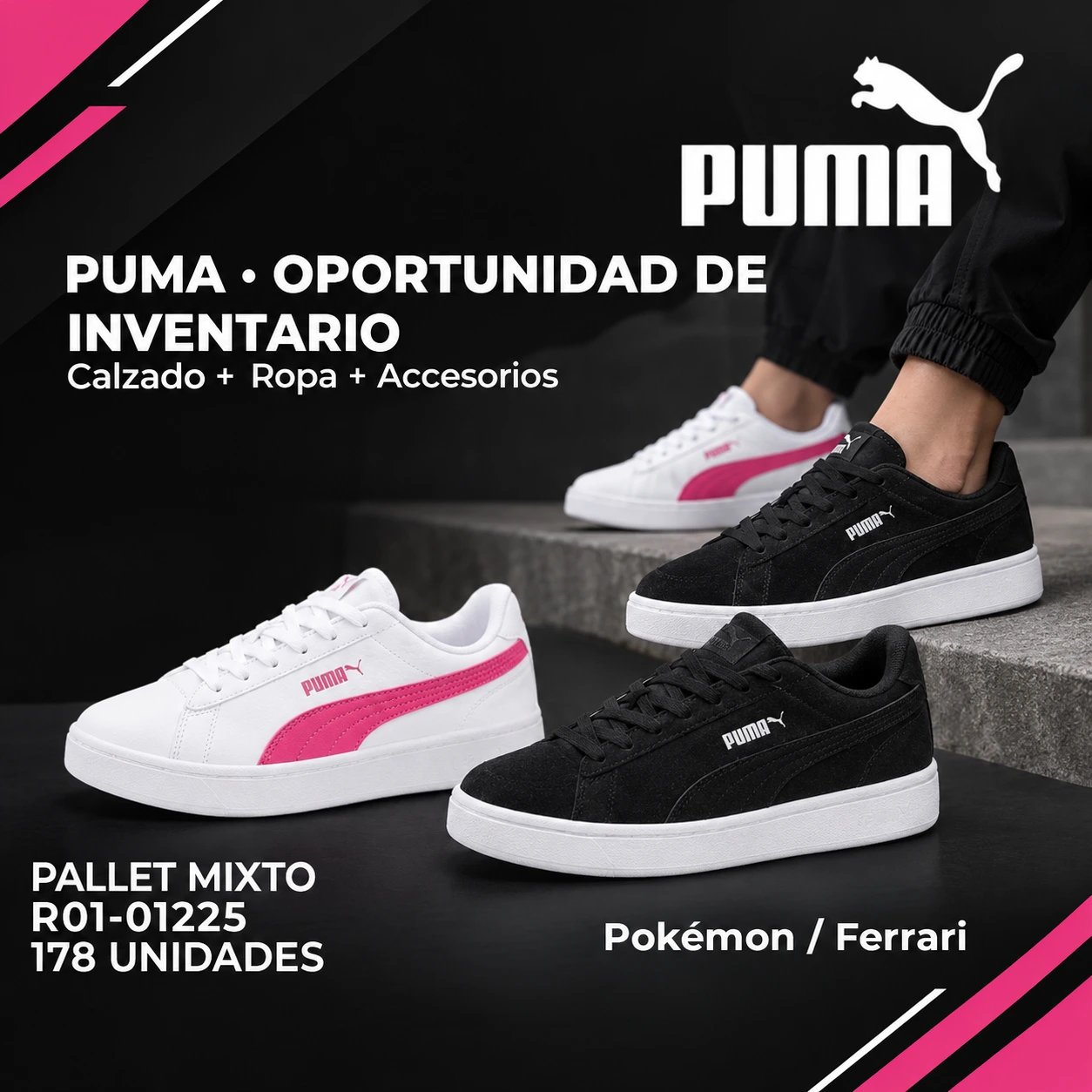 PALLET R01-01225 MAYORISTA PUMA - 178 UNIDADES - VESTUARIO · CALZADO · ACCESORIOS