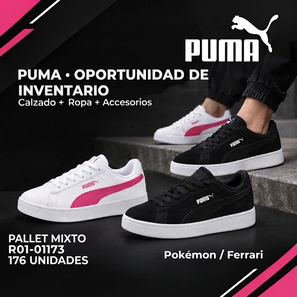 PALLET R01-01173 MAYORISTA PUMA - 176 UNIDADES - CALZADO · VESTUARIO