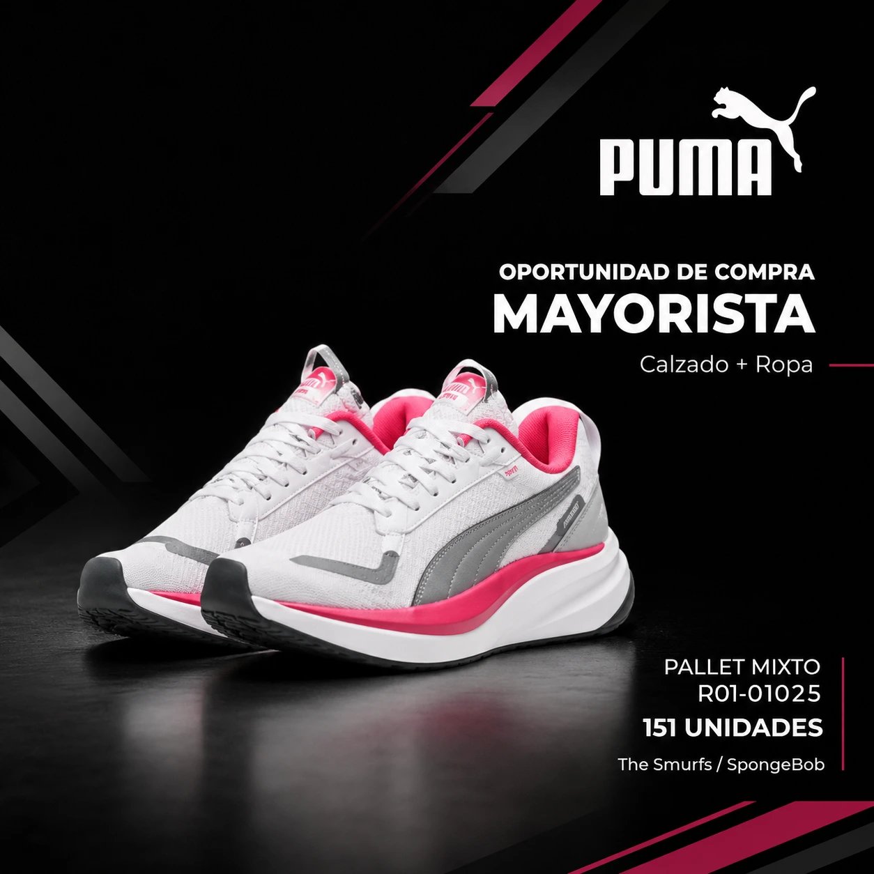 PALLET R01-01025 MAYORISTA PUMA - 151 UNIDADES - CALZADO · VESTUARIO