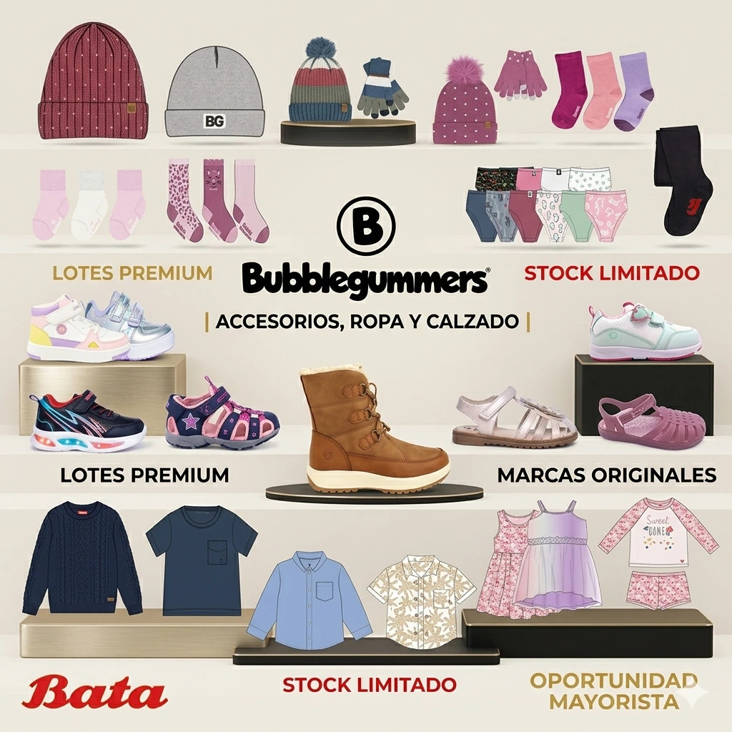 LOTE 93 BATA- BUBBLEGUMMERS ORIGINAL | CALZADO + ACCESORIOS + ROPA INFANTIL - Imagen 3