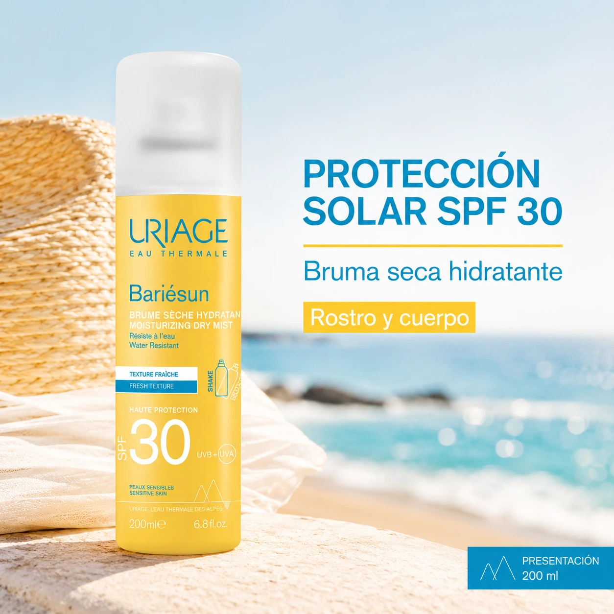 URIAGE BARIESUN SPF30 DRY MIST  200ML | CAJA CERRADA x 12 UNIDADES - Imagen 3