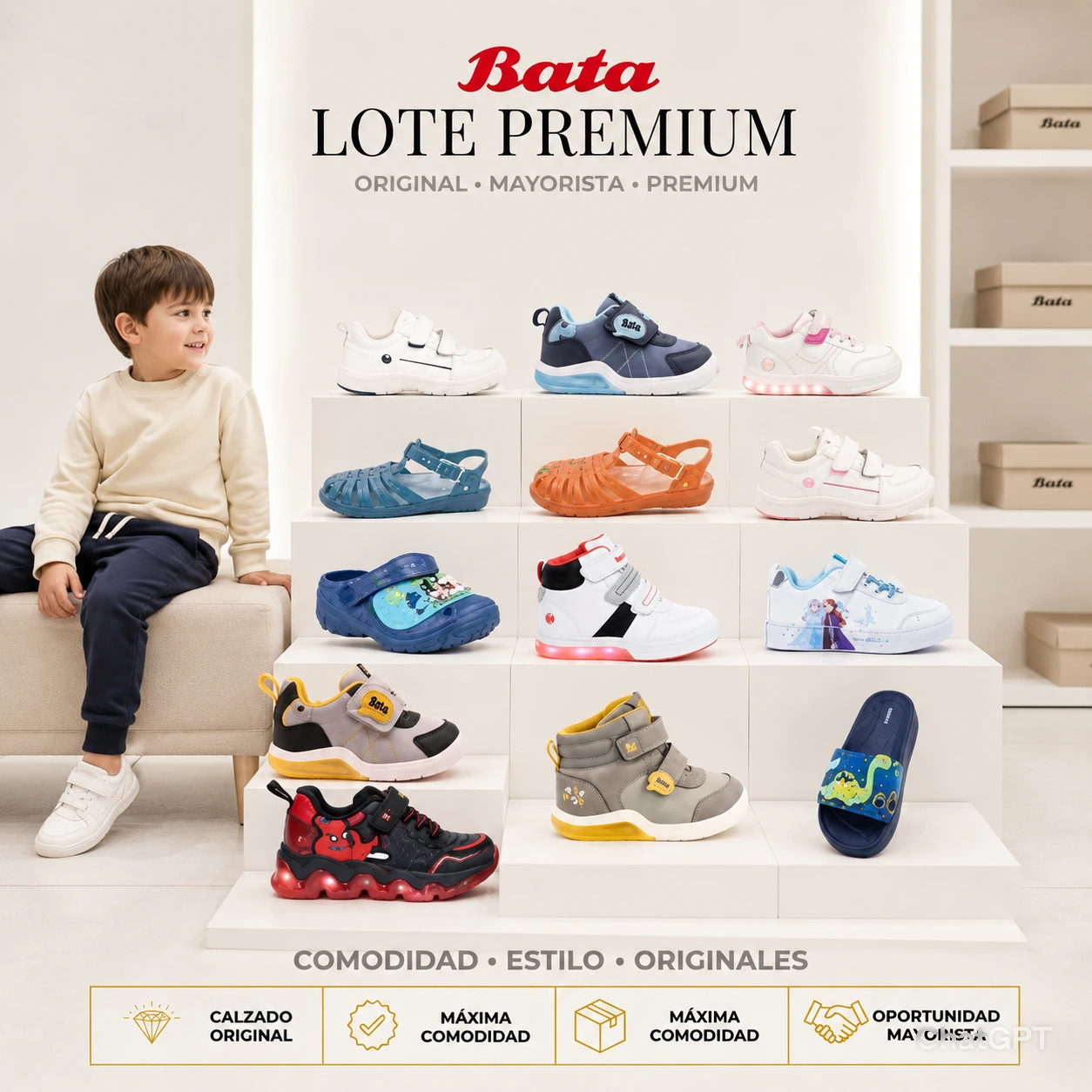 LOTE # 105 BATA– ROPA, CALZADO Y ACCESORIOS INFANTILES BUBBLEGUMMERS - Imagen 3