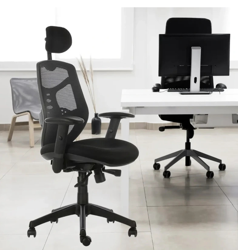 Silla Oficina Ergonomica Base Nylon Con Cabecero - Imagen 5