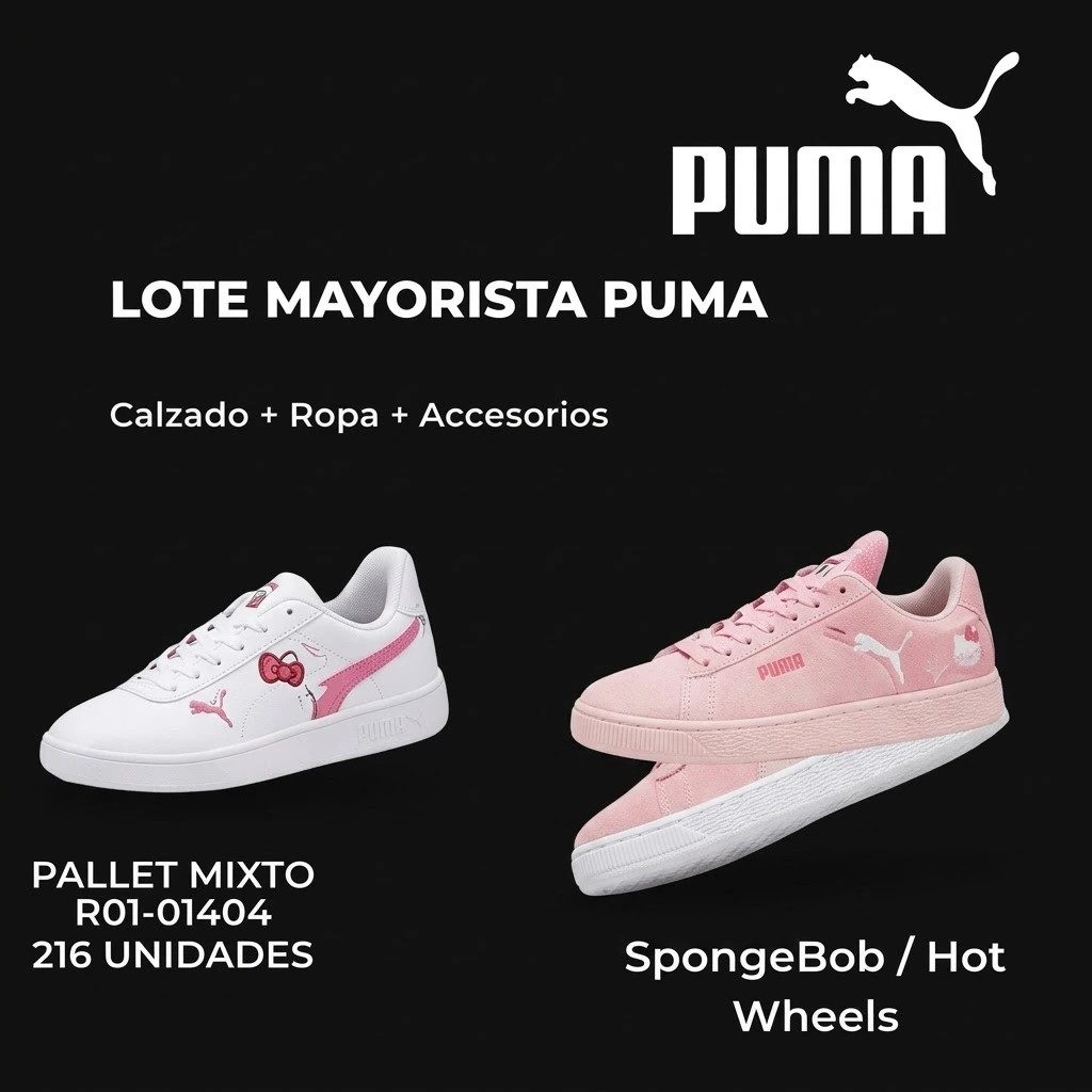 PALLET R01-01404 MAYORISTA PUMA - 216 UNIDADES - VESTUARIO · CALZADO - Imagen 1
