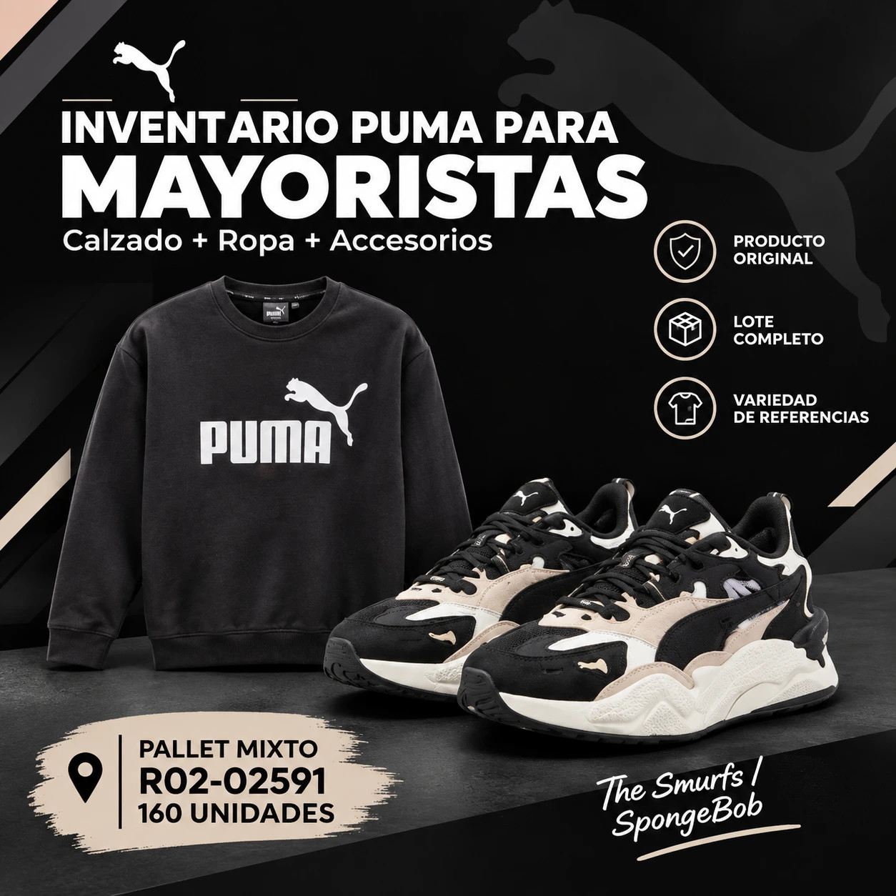 PALLET R02-02591 MAYORISTA PUMA - 160 UNIDADES - CALZADO · VESTUARIO - Imagen 1