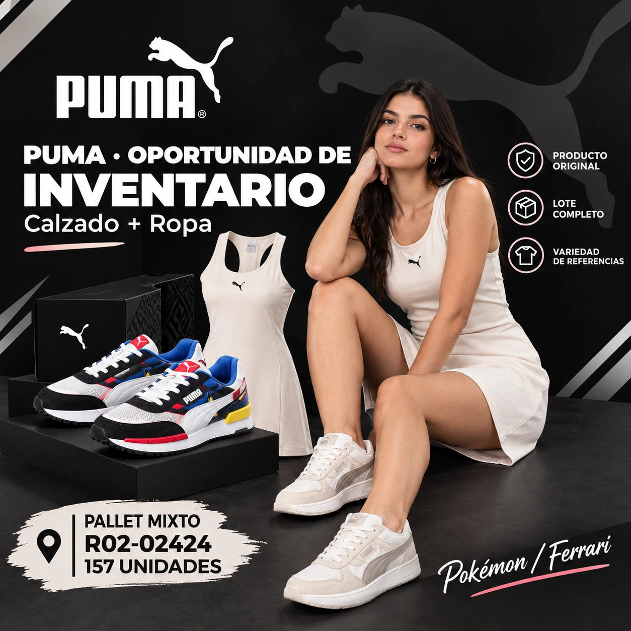 PALLET R02-02424 MAYORISTA PUMA - 157 UNIDADES - VESTUARIO · CALZADO - Imagen 1