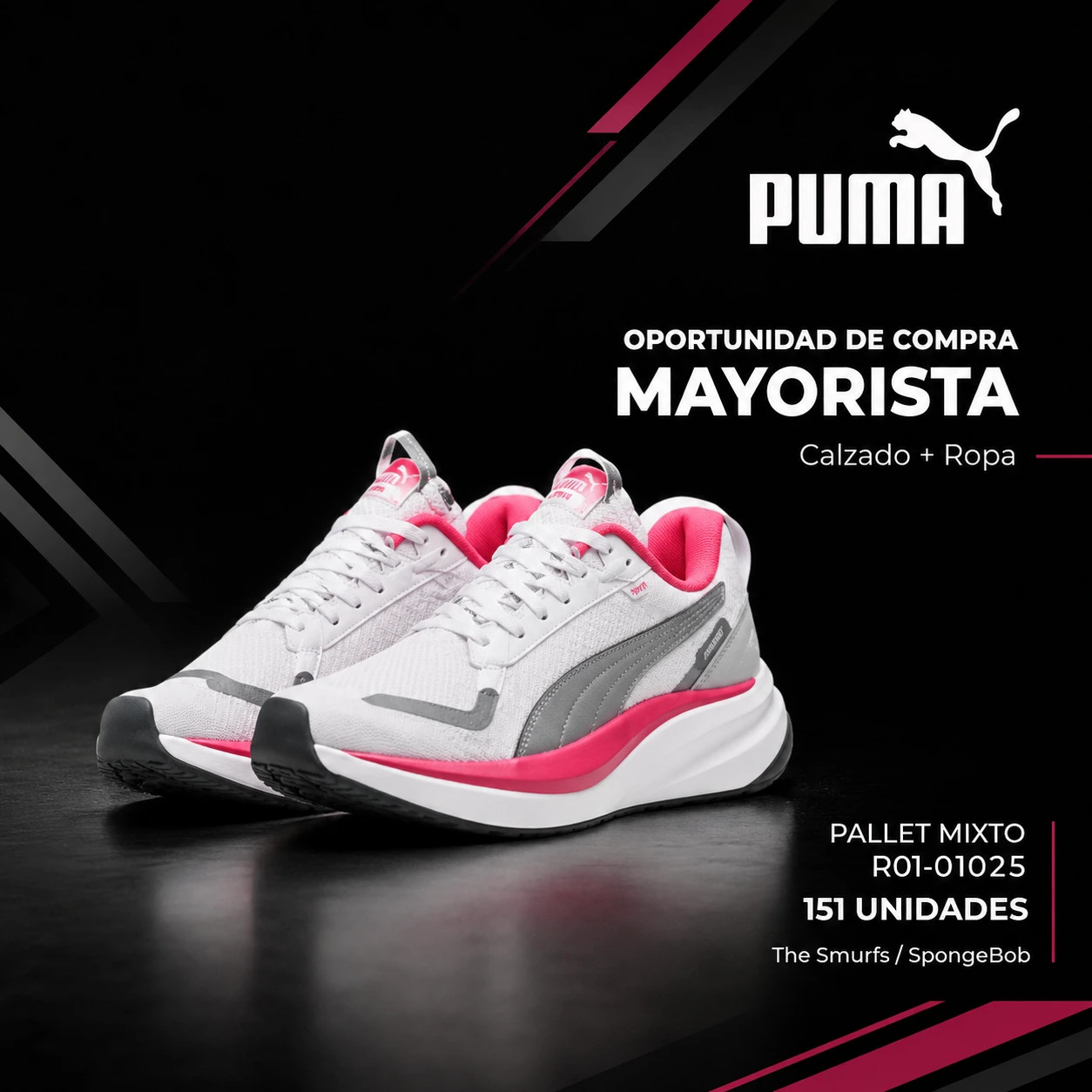 PALLET R01-01025 MAYORISTA PUMA - 151 UNIDADES - CALZADO · VESTUARIO - Imagen 1