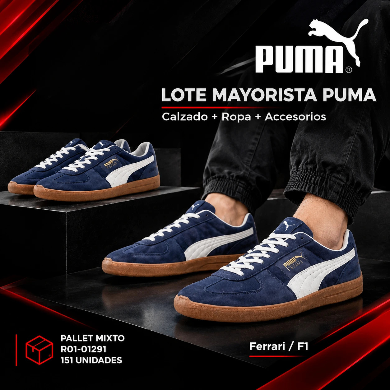 PALLET R01-01291 MAYORISTA PUMA - 151 UNIDADES - VESTUARIO · CALZADO - Imagen 1