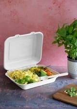 Clamshell compostable de bagasse cuadrado (1200ml) - Miniatura 3