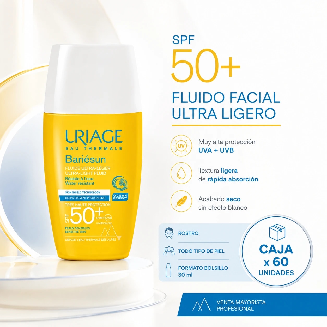 URIAGE BARIÉSUN SPF50+ FLUIDE ULTRA FLUID 30ML | CAJA POR 60 UNIDADES - Miniatura 2