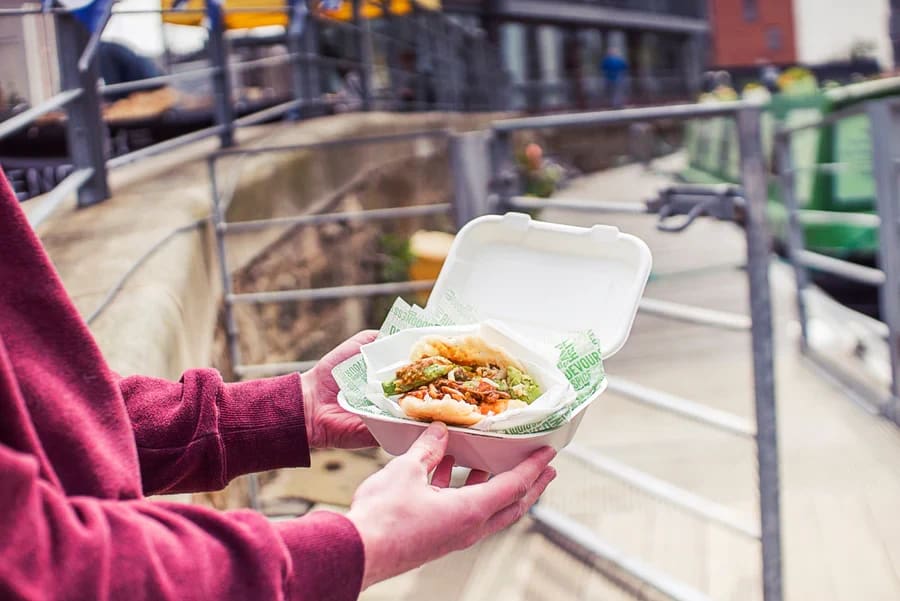 Clamshell bagasse compostable rectangular 600ml - Miniatura 1