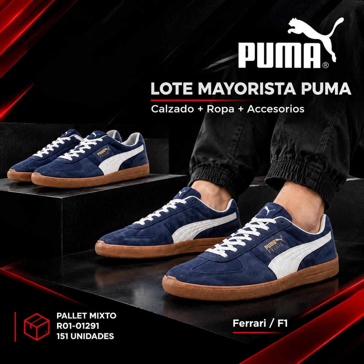 PALLET R01-01291 MAYORISTA PUMA - 151 UNIDADES - VESTUARIO · CALZADO - Miniatura 1