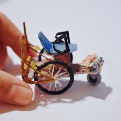 Miniature model of wheel chair