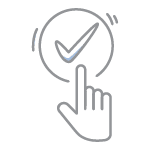 Icon of a finger and a checkbox
