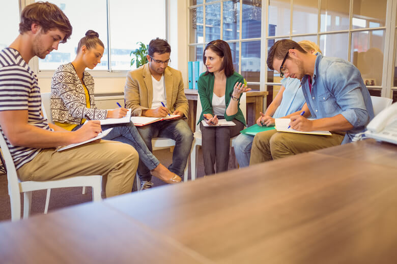 Group having a conversation