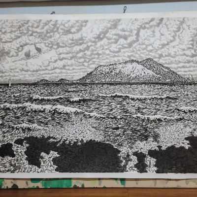 Jeju Landscape with Crashing Waves