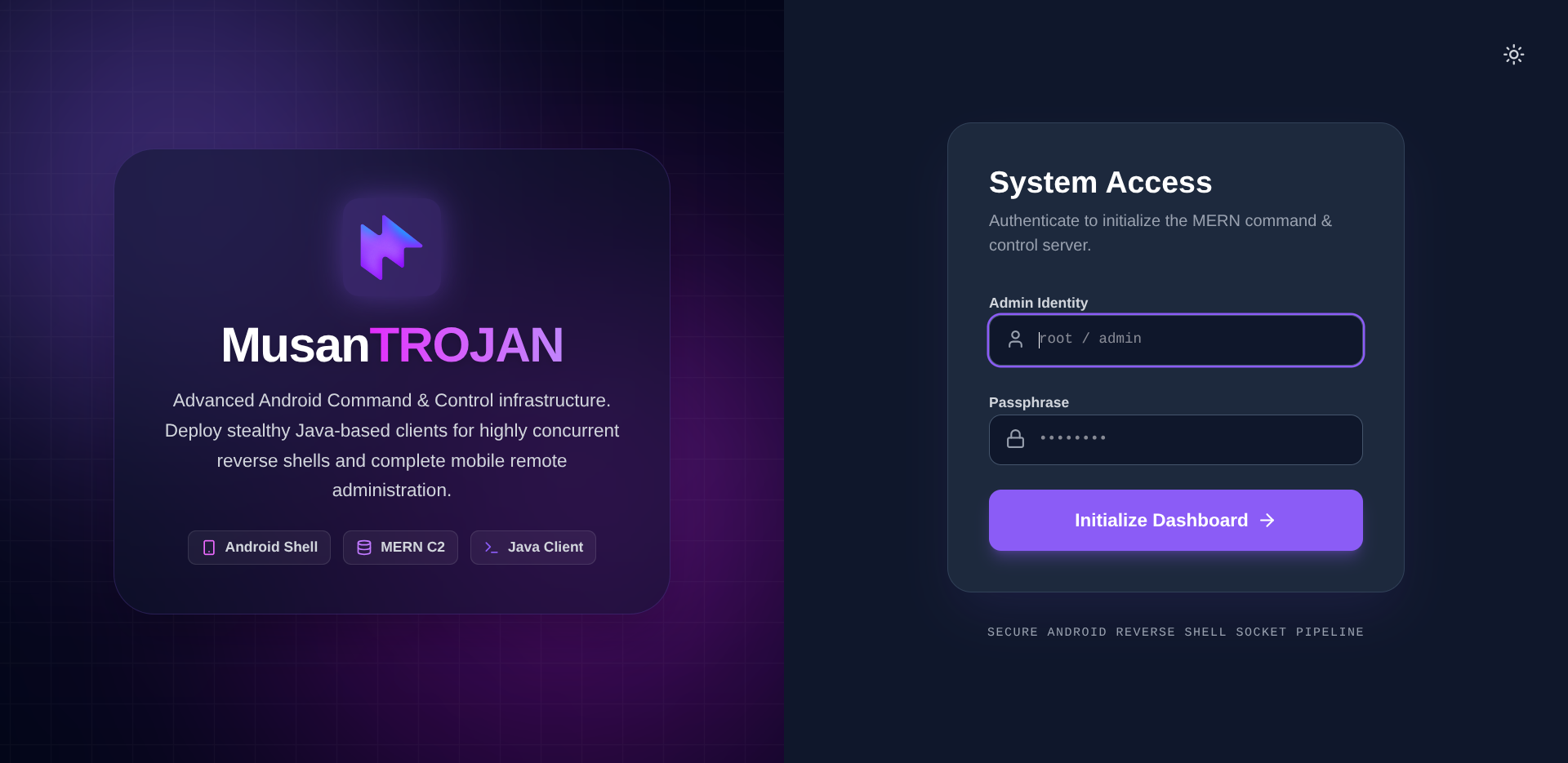 MusanTROJAN Android C2 Tool