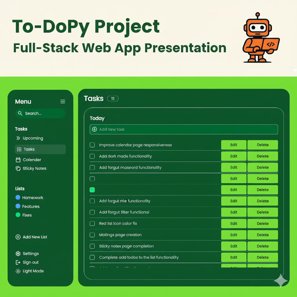 Screenshot of the ToDoPy task management app