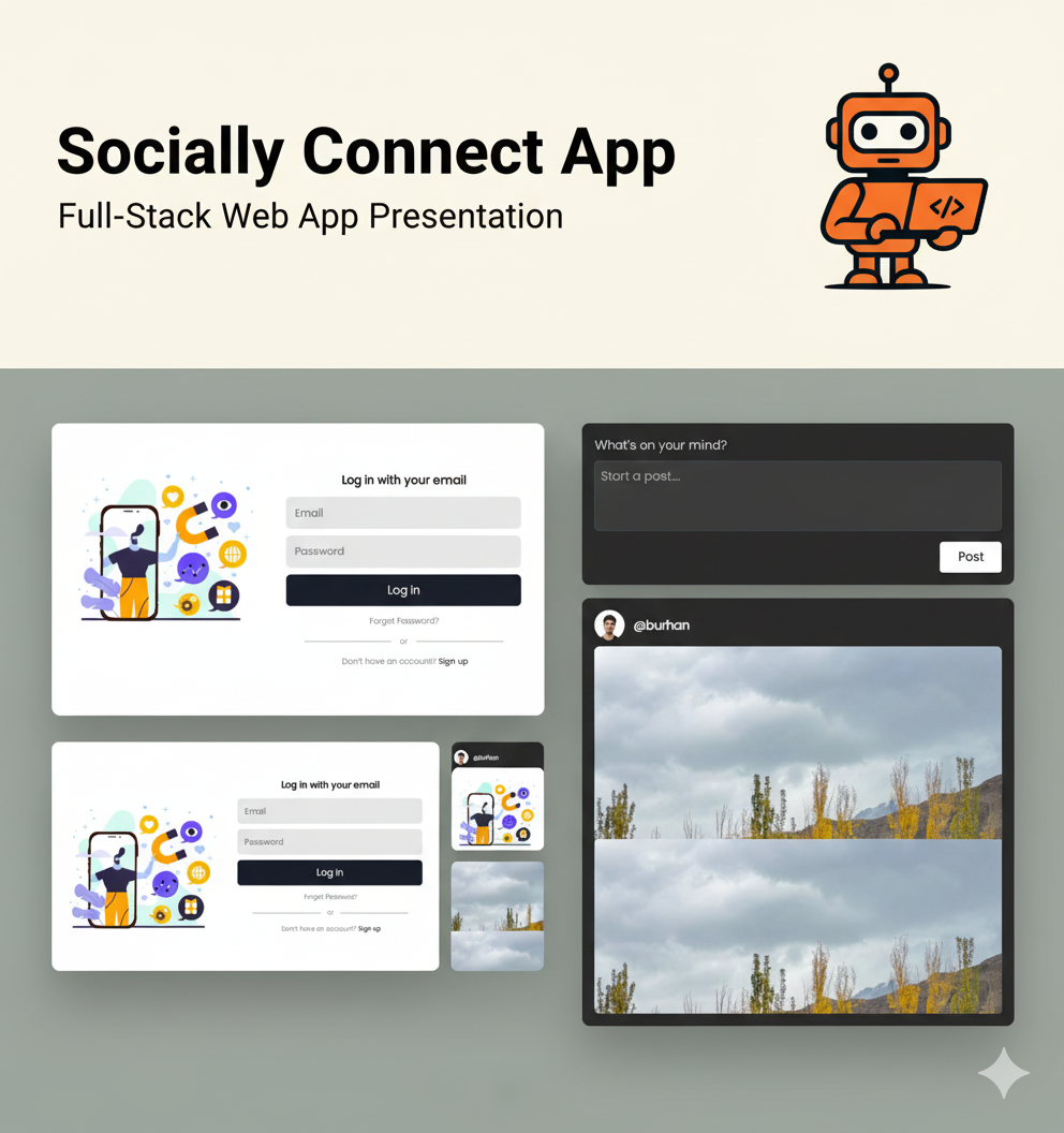 Screenshot of the Socially social media app