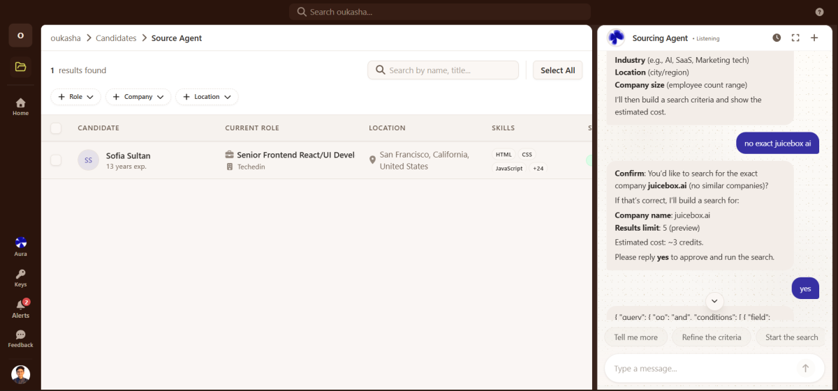 Sourcing Agent Dashboard