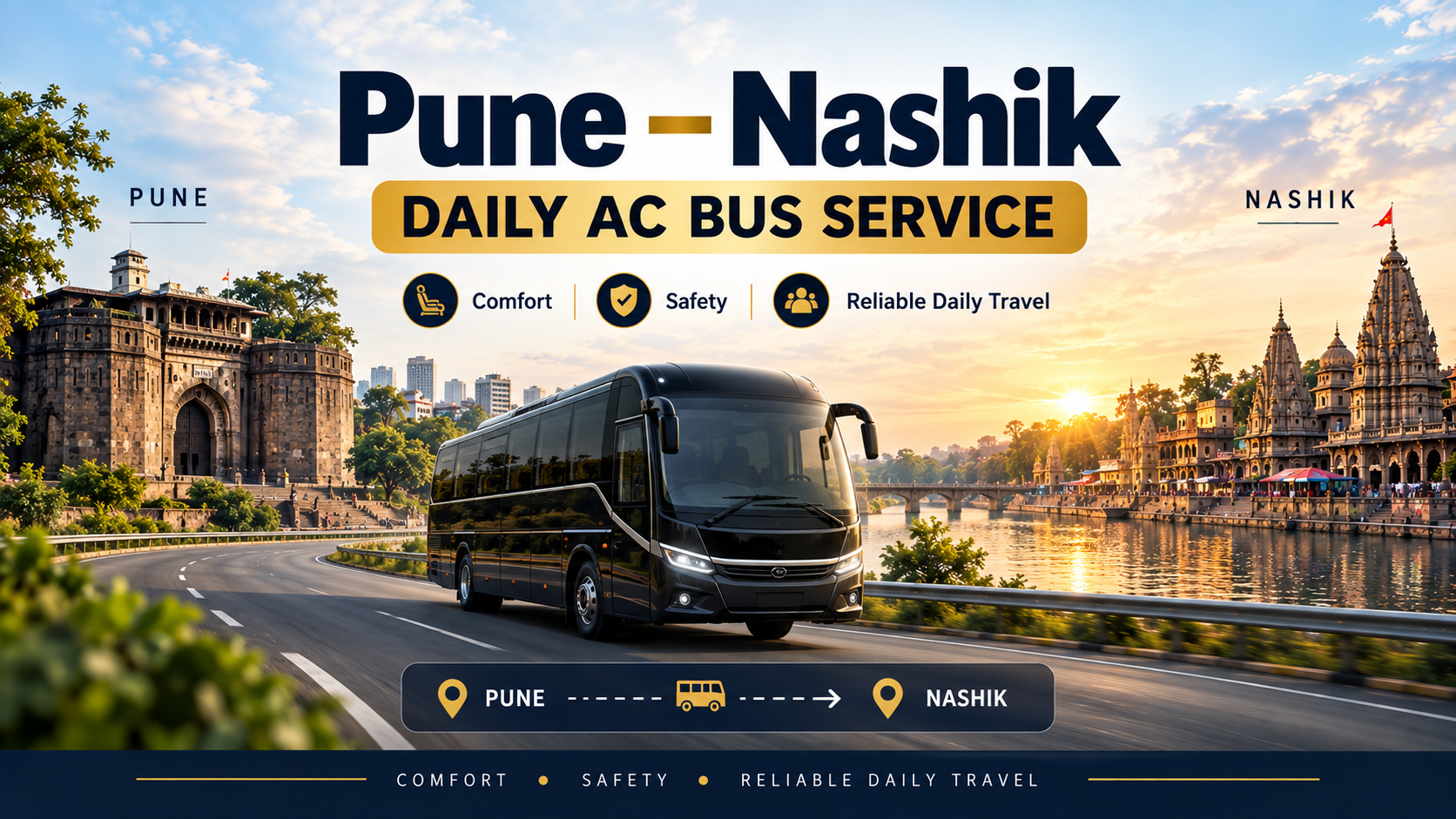 Pune – Nashik Daily AC Bus Service