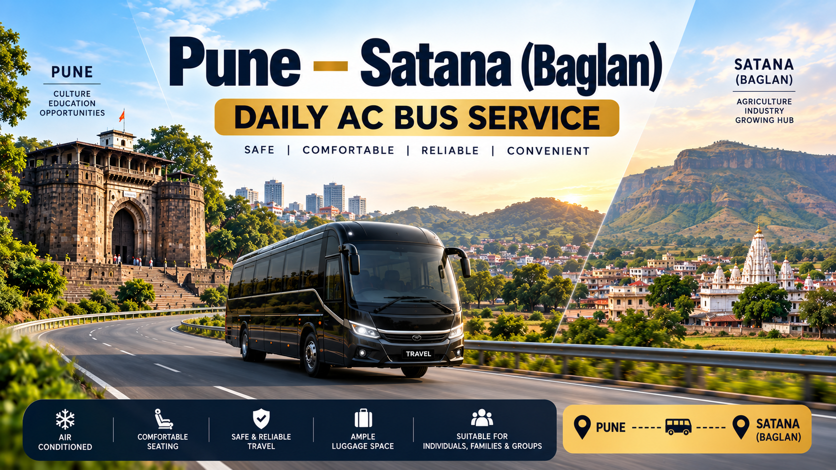 Pune – Satana (Baglan) Daily AC Bus Service