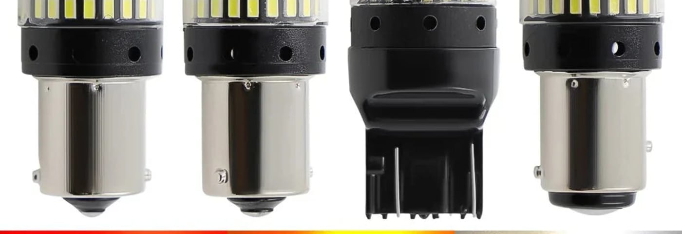 LED Indicator Lights Sequential LED side mirror indicator glowing amber on a car mirror