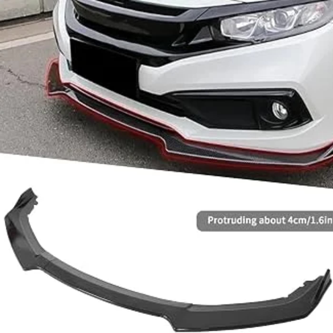Universal Front Bumper Splitter Canard 1PCS Matt Black ABS
