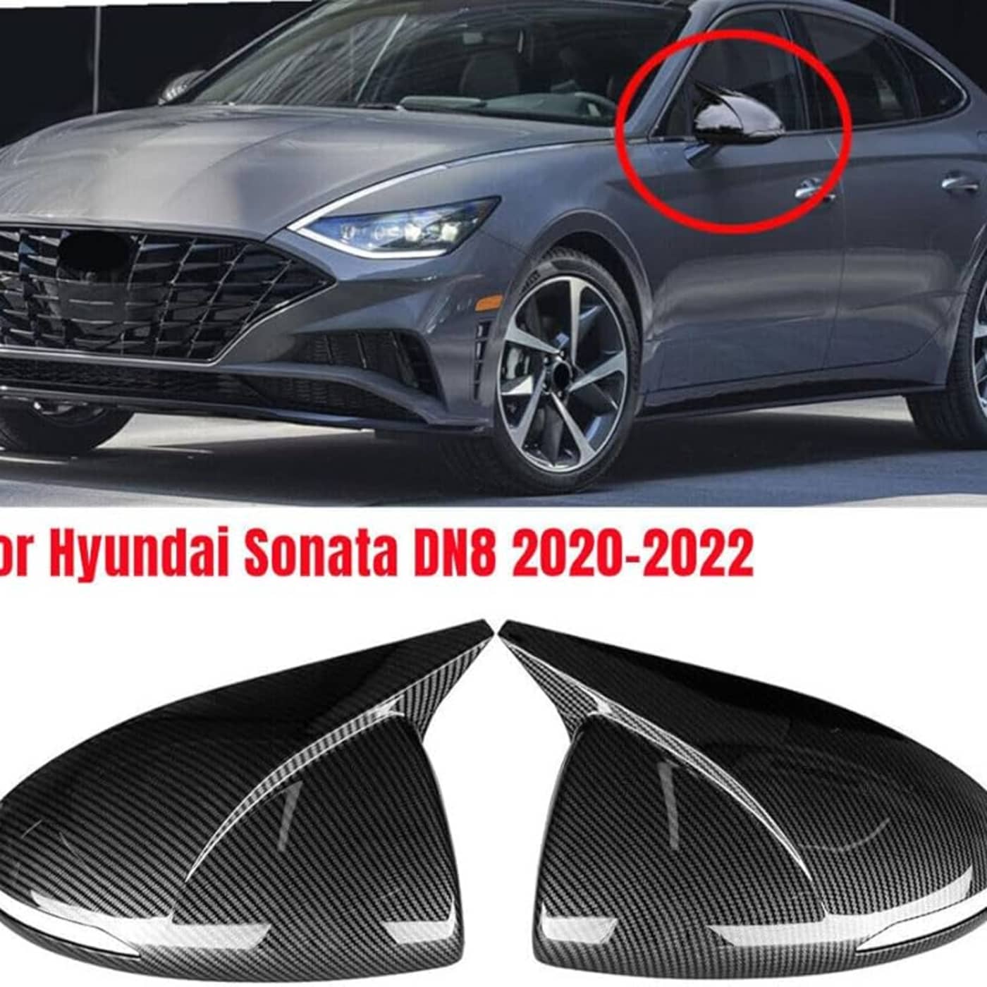 Hyundai Sonata 2020-2024 Carbon Fiber Side Mirror Cover DN8