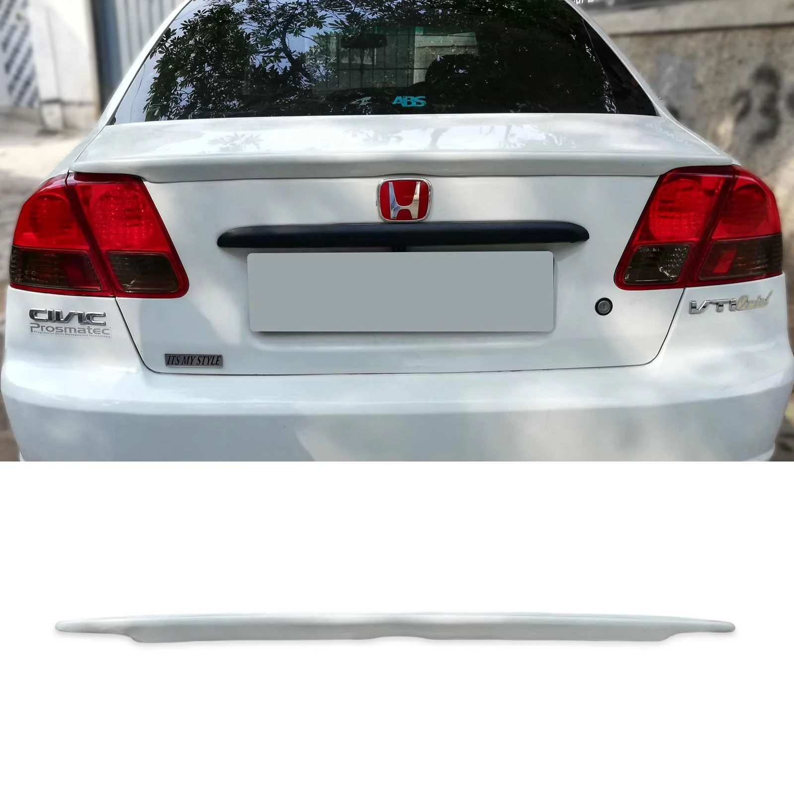Honda Civic 2001-2005 Rear Trunk Spoiler Unpainted ABS 1