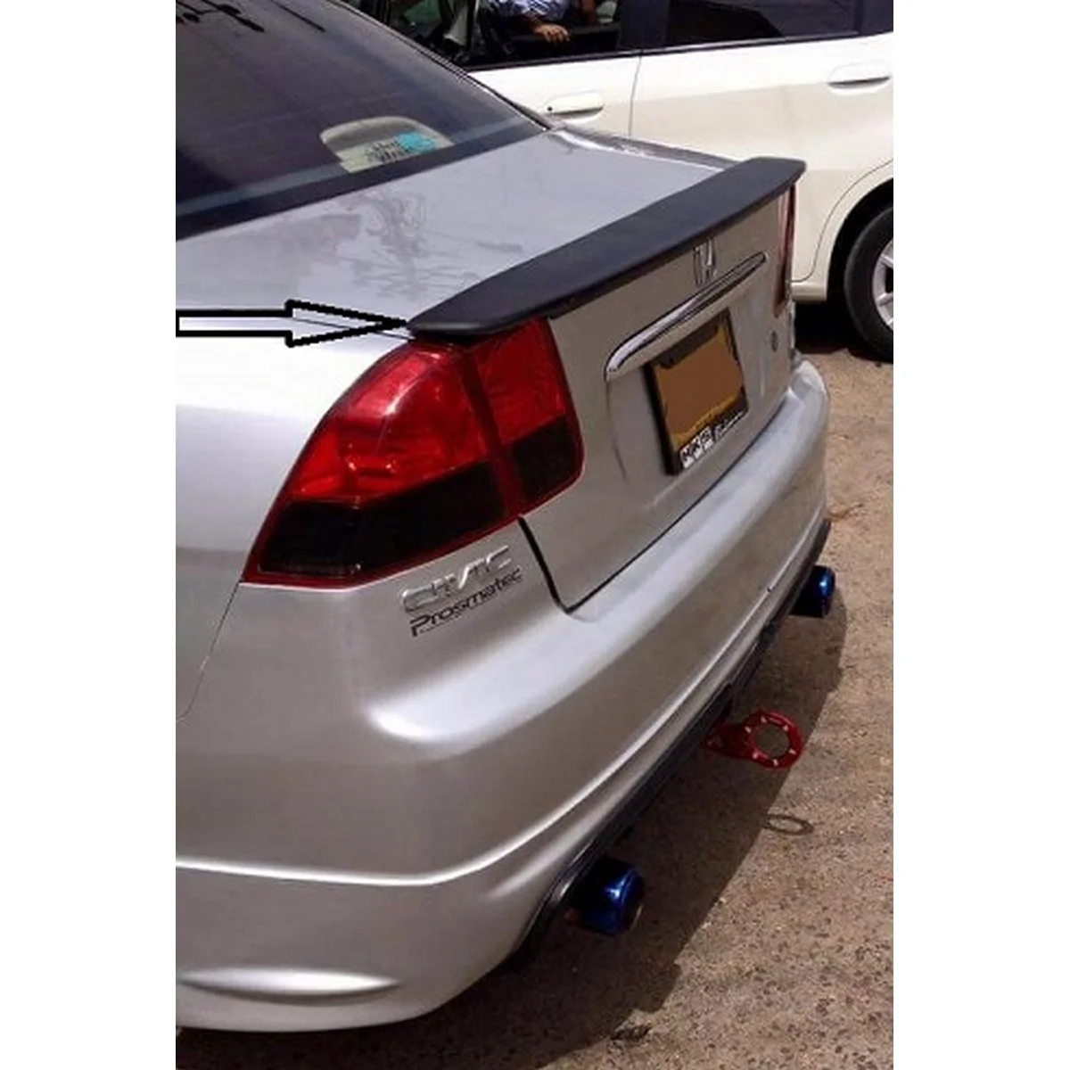 Honda Civic 2001-2005 Rear Trunk Spoiler Unpainted ABS 2