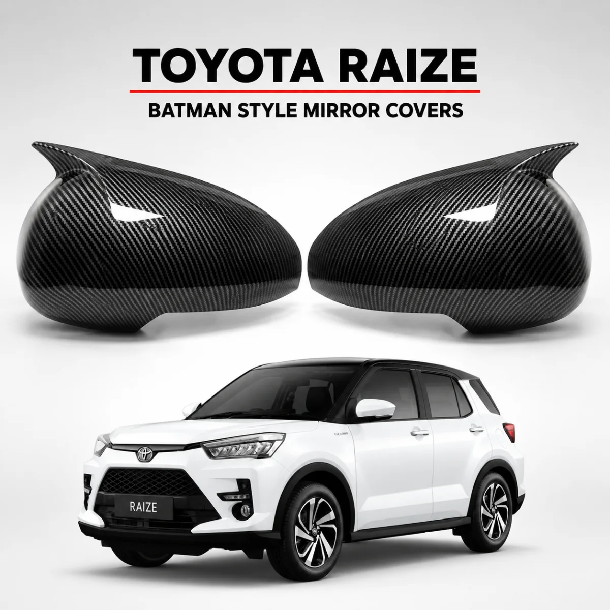 Toyota Raize 2025 Batman Style Side Mirror Cover 2